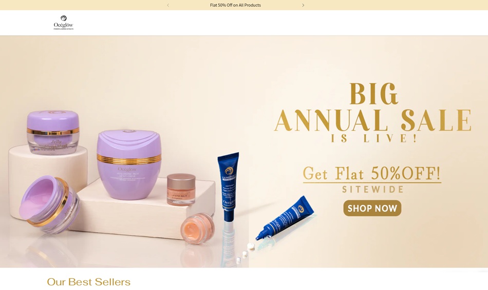 Big Annual Sale Is Live! Get Flat 50% off sitewide! From Urfi to Kareena— everyone's loving Océglow's Skincare.