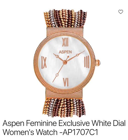 Aspen Feminine Exclusive White Dial Women's Watch