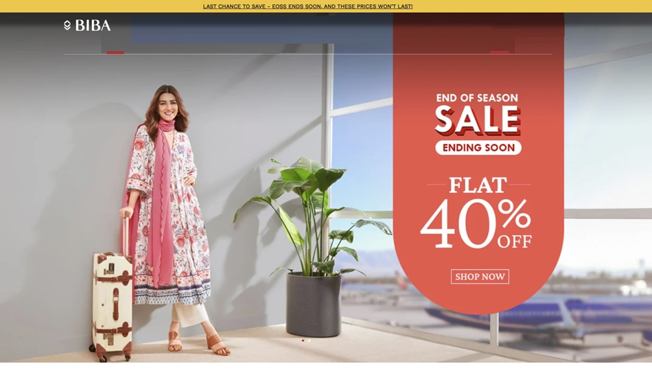 Get ready for BIBA's Flat 40% Off Sale! This is your chance to own some of the most fashionable ethnic wear at nearly half the price. 