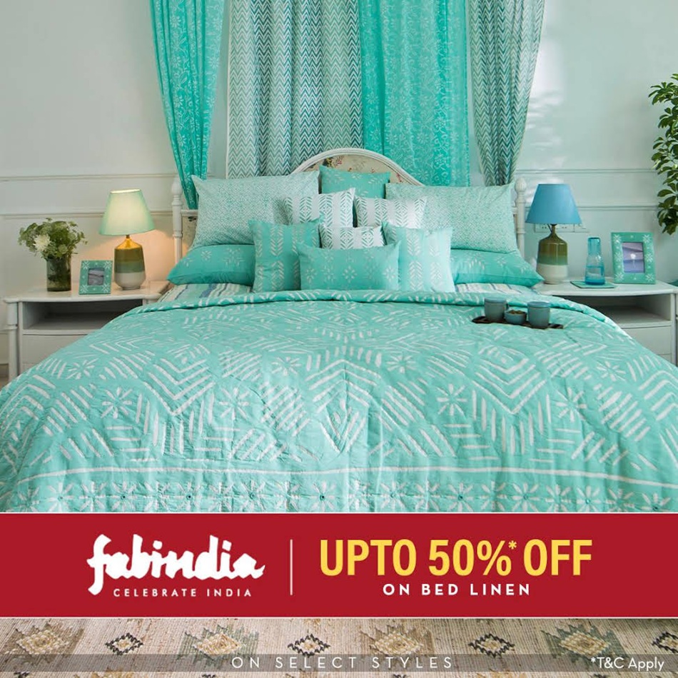Fabindia is an Indian chain store retailing garments, home decor, furnishings, fabrics, and products handmade by craftspeople across rural India. Up to 50% Off On Bed Linen